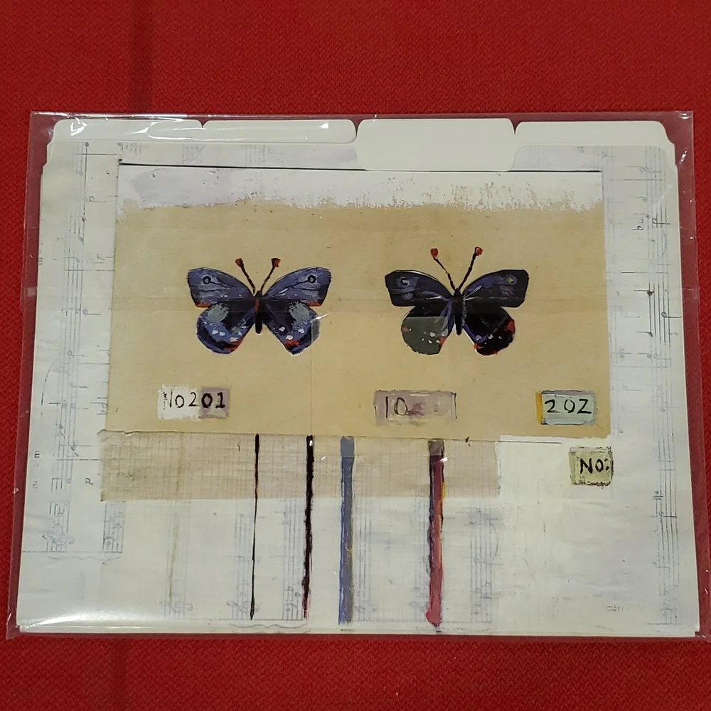8 Butterfly themed file folders 8.5 x 11.5 2 designs NWOT Garden Whimsy Music